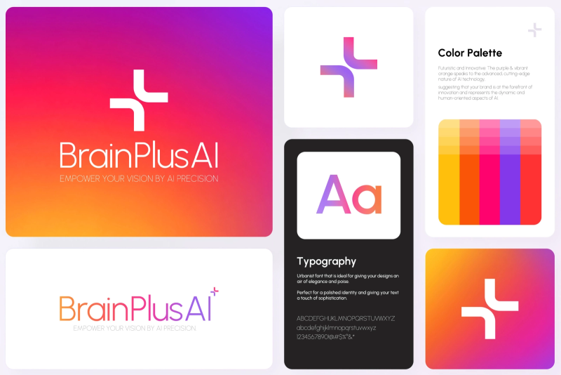 Professional Logo Design For BrainPlusAI Showcasing AI Precision